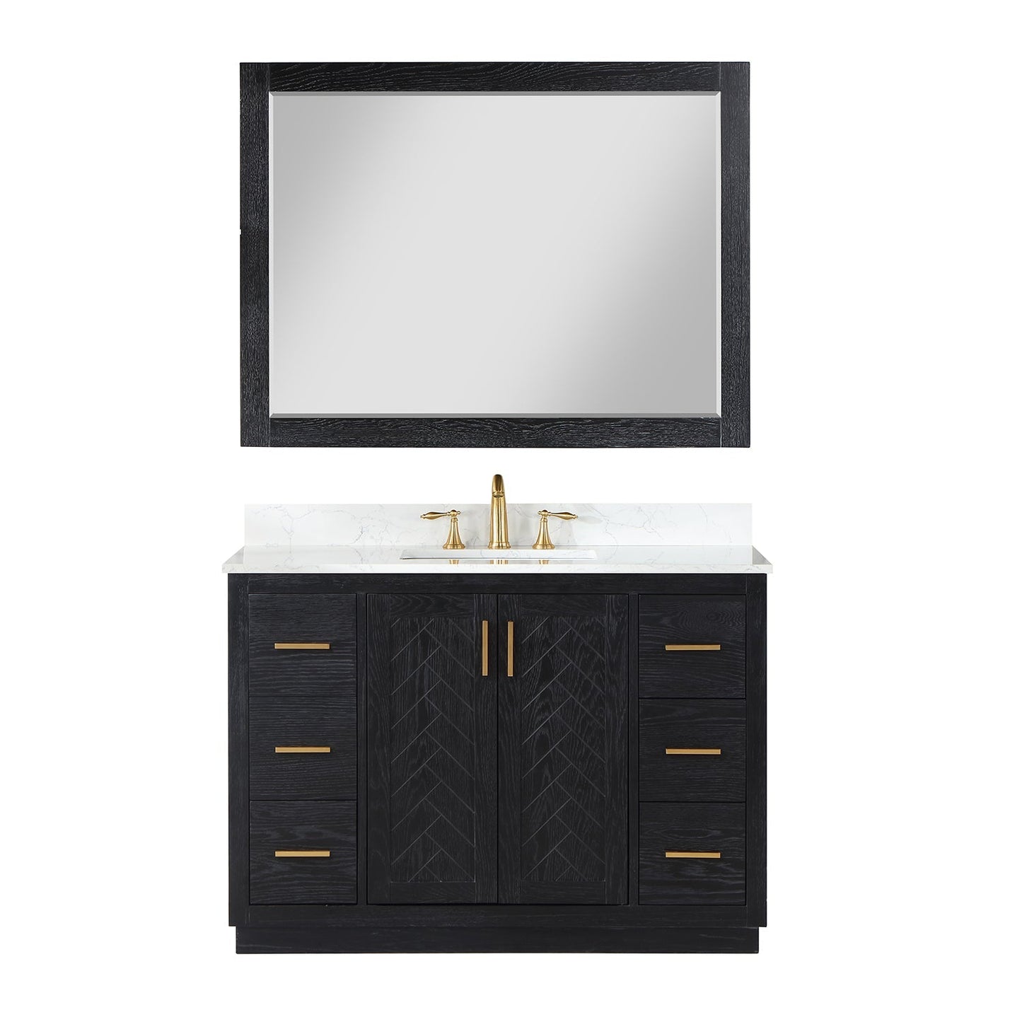Altair Designs Gazsi 48" single vanity with top - 543048-BN-GW-NM