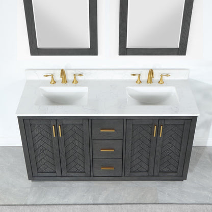 Altair Designs Gazsi 60" double vanity with top - 543060-BN-GW-NM