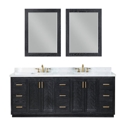 Altair Designs Gazsi 84" double vanity with top - 543084-BO-GW-NM