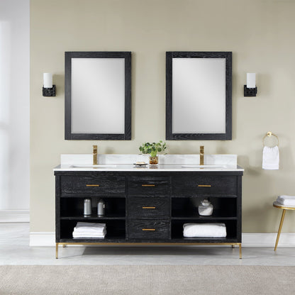 Altair Designs 72" double vanity with top - 545072-WH-AW-NM