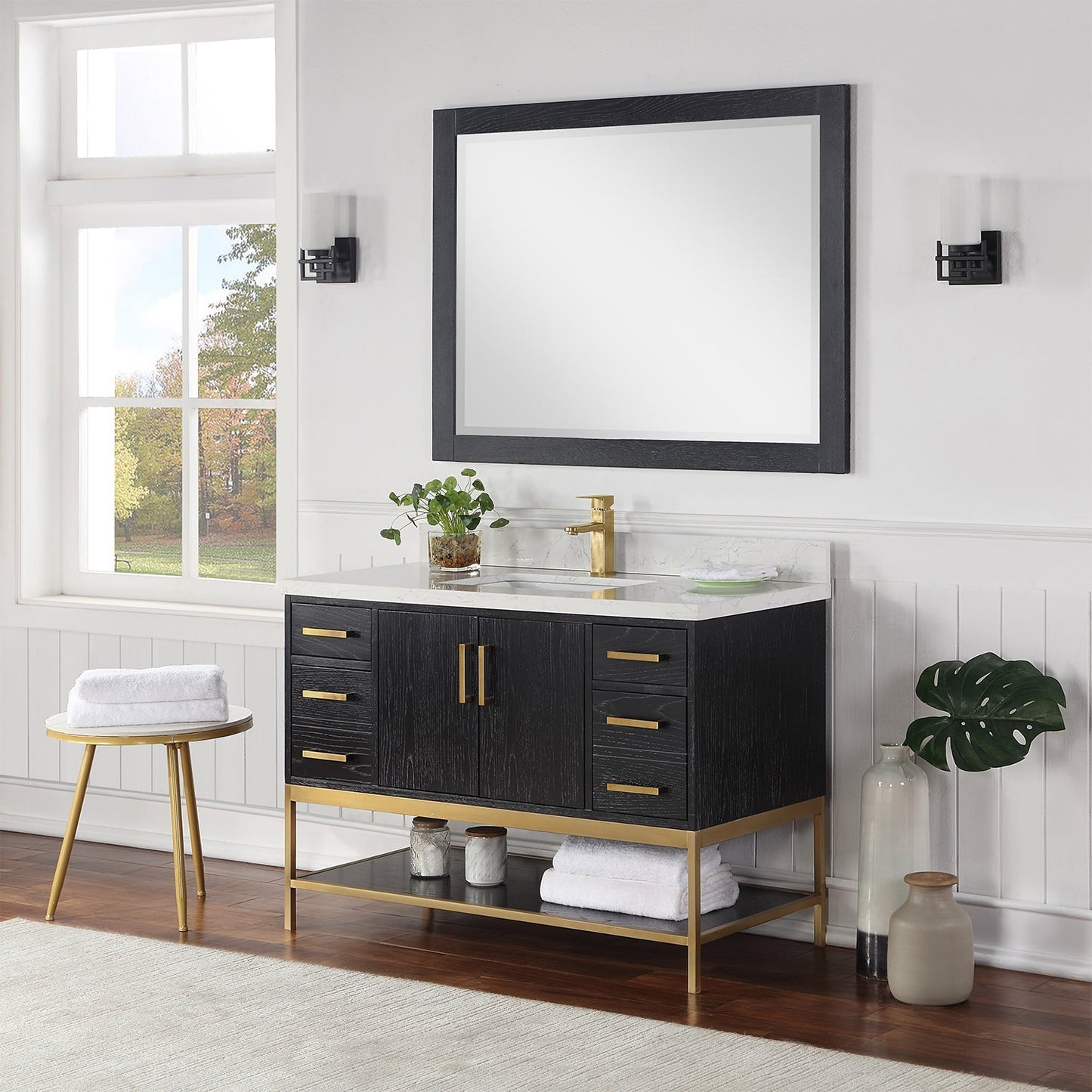 Altair Designs 48" single vanity with top - 546048-WO-GW-NM