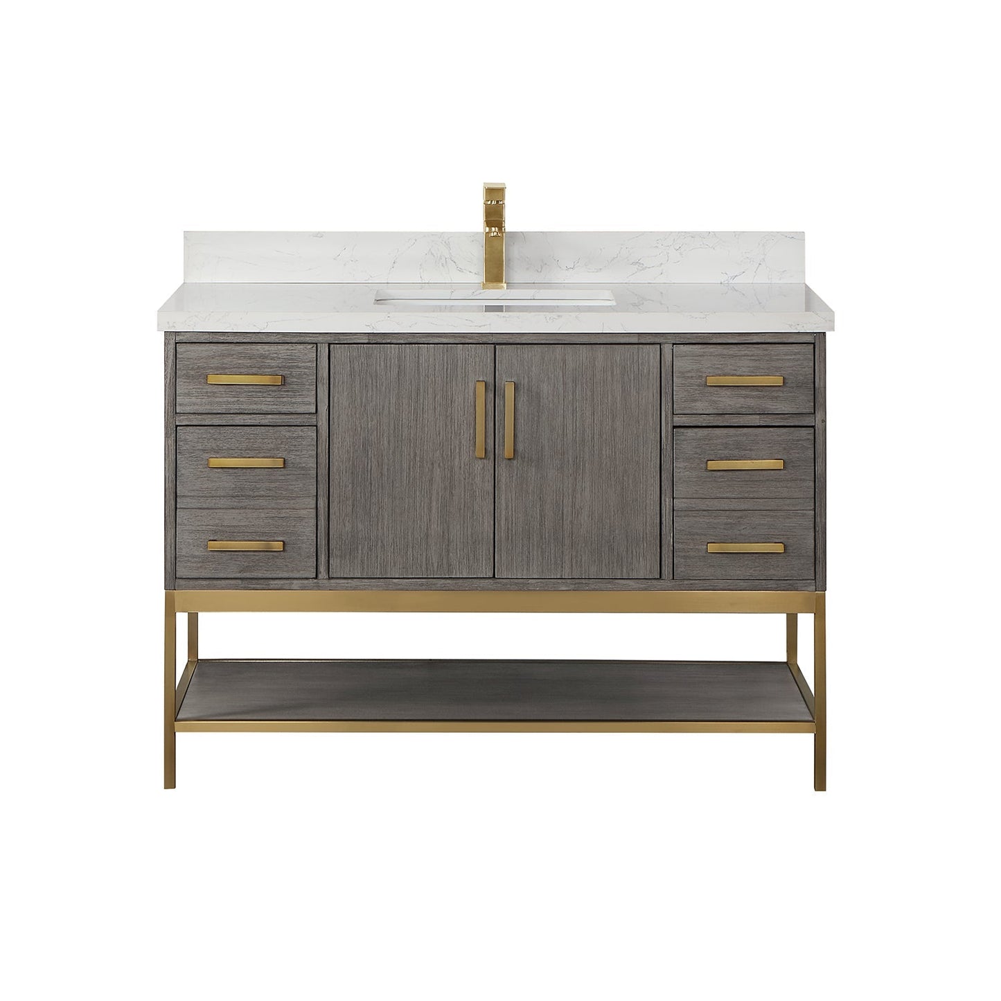 Altair Designs 48" single vanity with top - 546048-WO-GW-NM