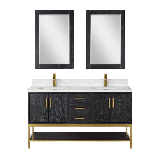 Altair Designs  60" double vanity with top - 546060-WO-GW-NM