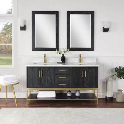 Altair Designs  60" double vanity with top - 546060-WO-GW-NM
