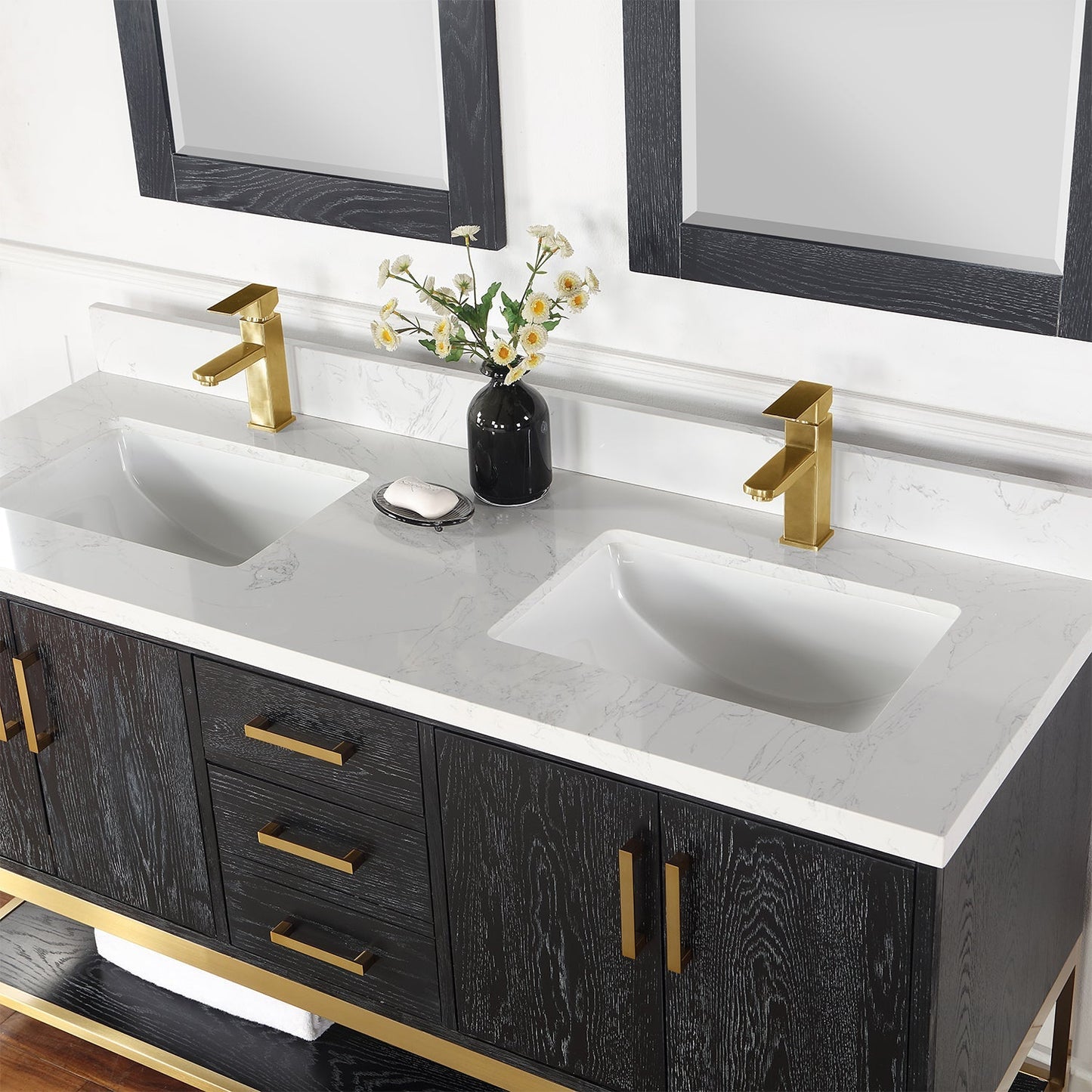 Altair Designs  60" double vanity with top - 546060-WO-GW-NM