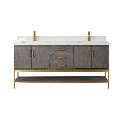 Altair Designs 72" double vanity with top - 546072-WO-GW-NM