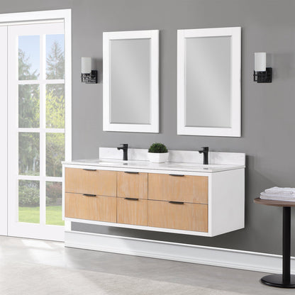 Altair Designs 60" double vanity with top - 547060-WP-AW-NM