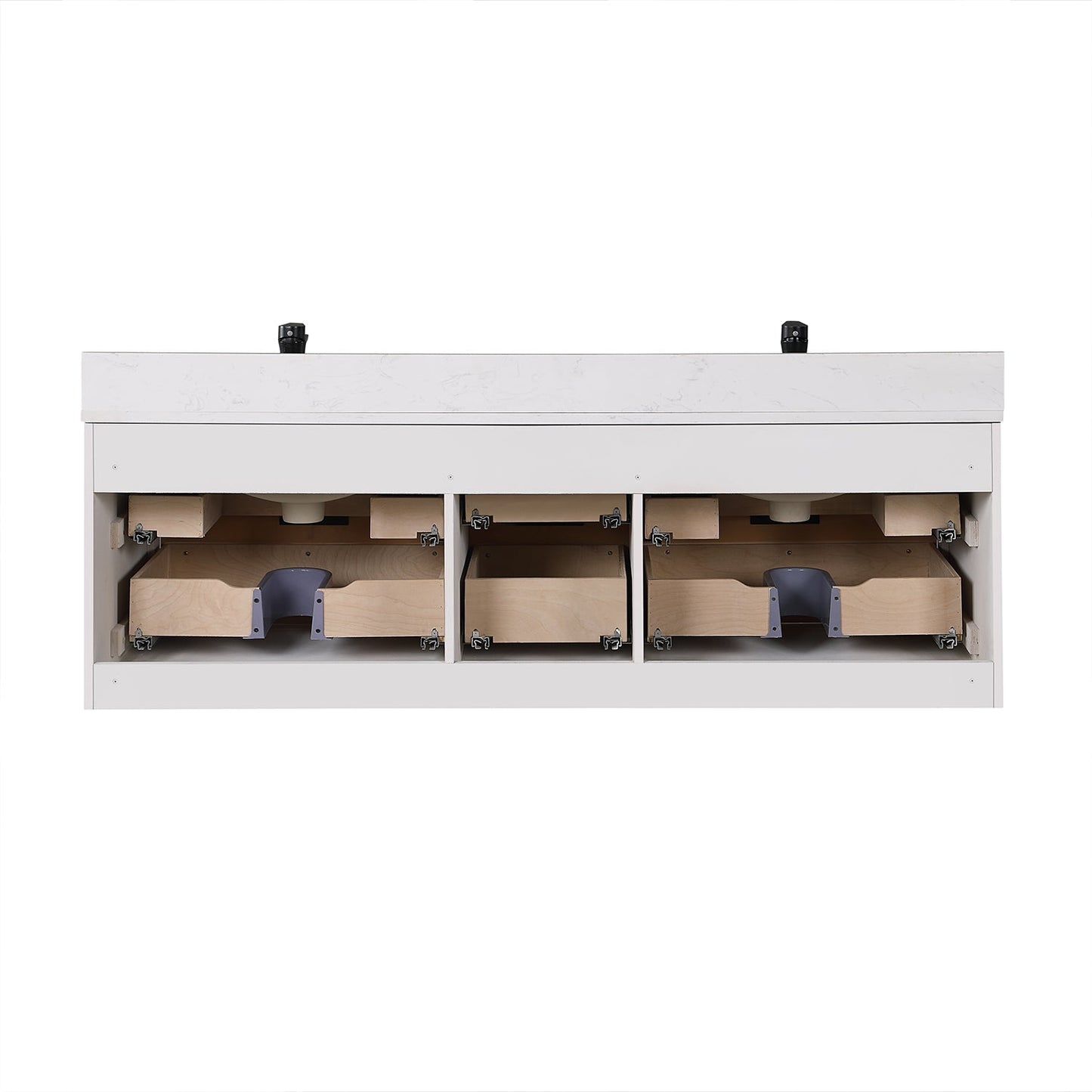 Altair Designs 60" double vanity with top - 547060-WP-AW-NM