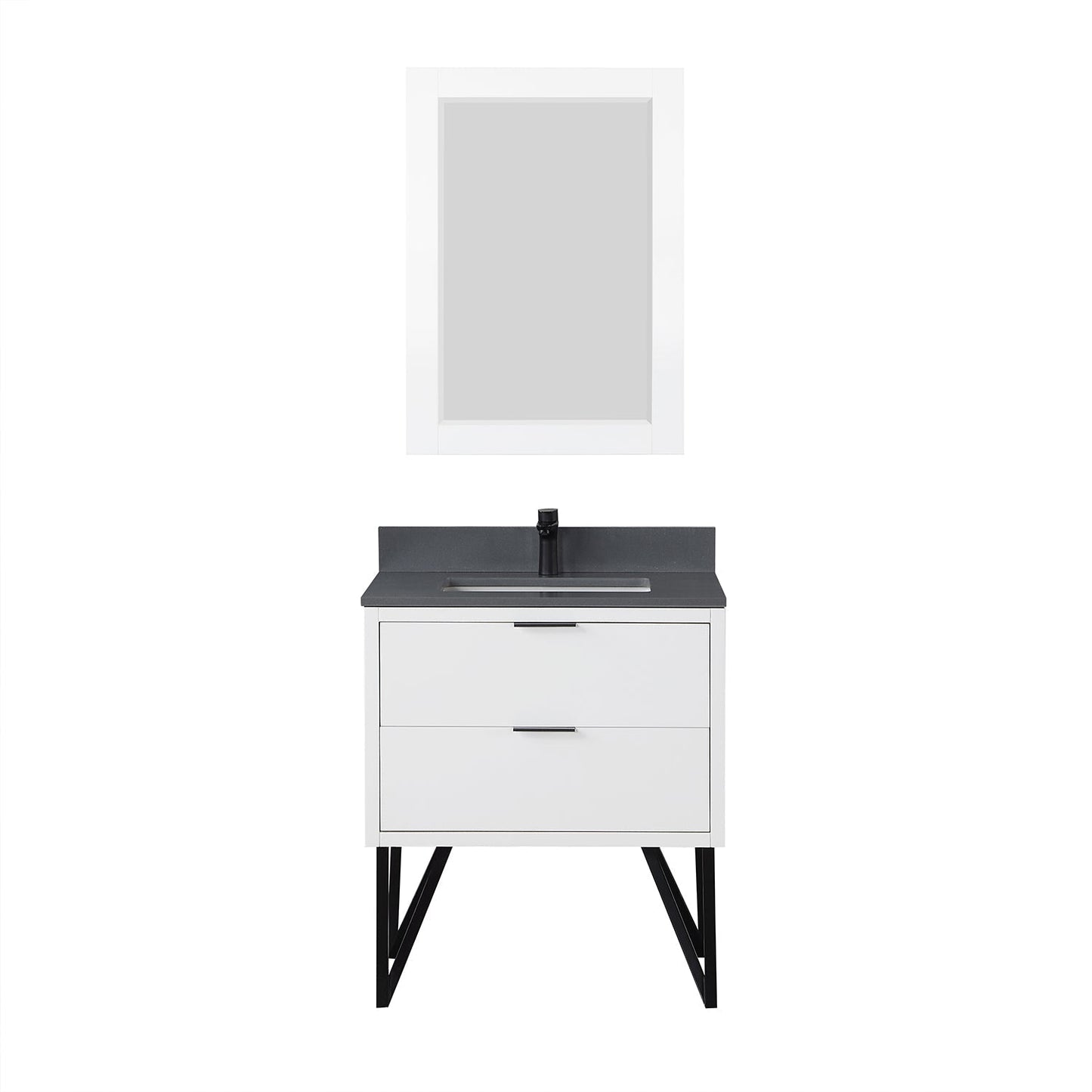 Altair Designs 30" single vanity with top - 548030-WP-CG-NM
