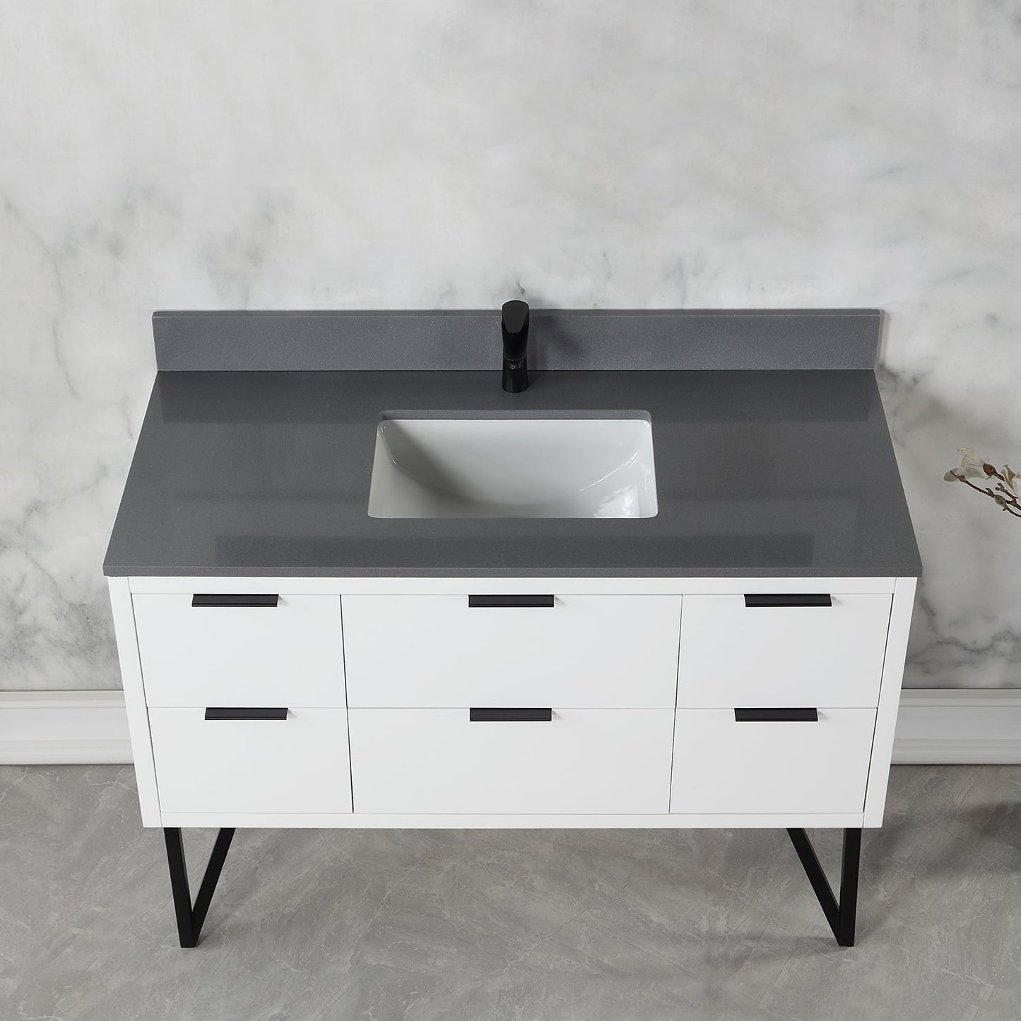 Altair Designs 48" single vanity with top - 548048-WP-CG-NM