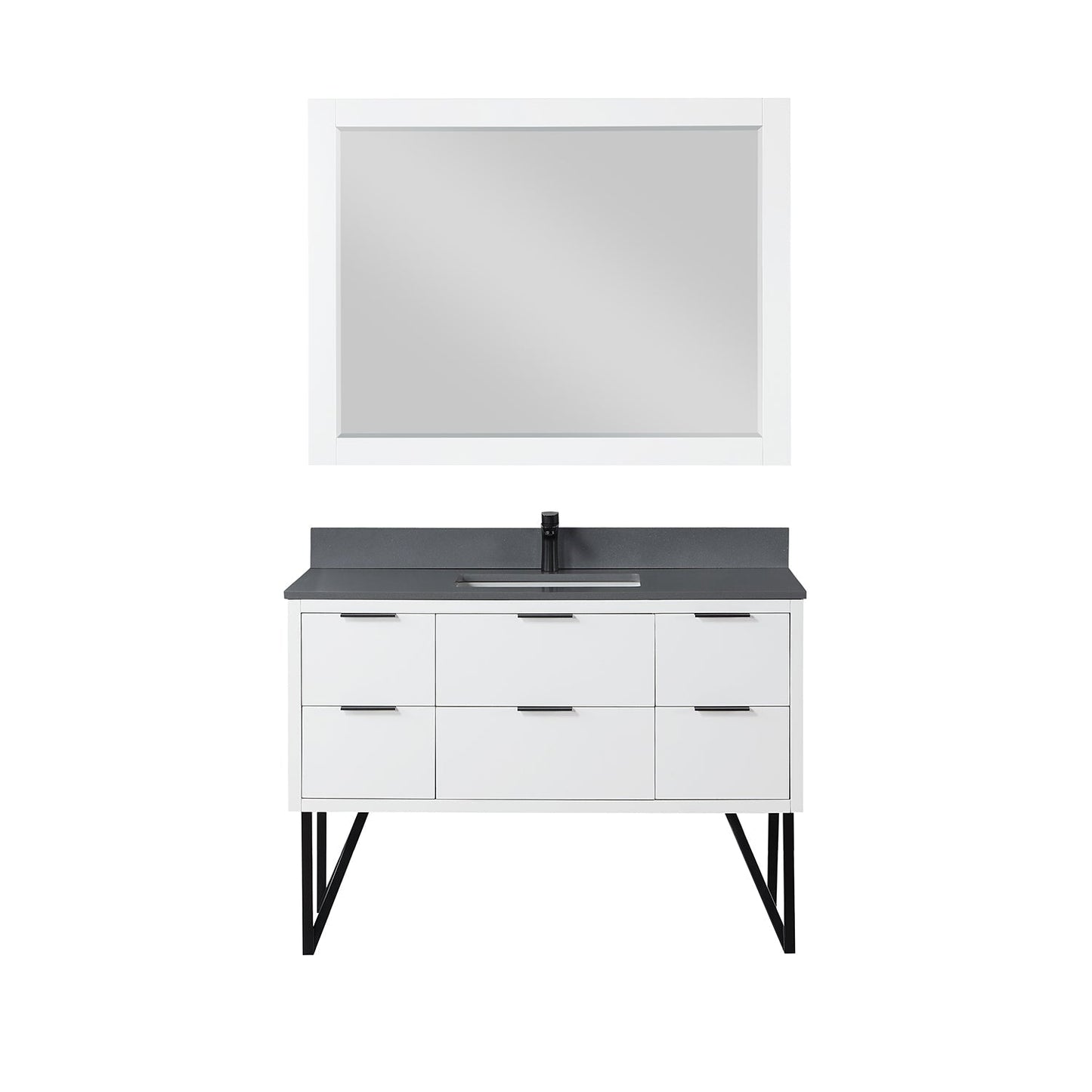 Altair Designs 48" single vanity with top - 548048-WP-CG-NM