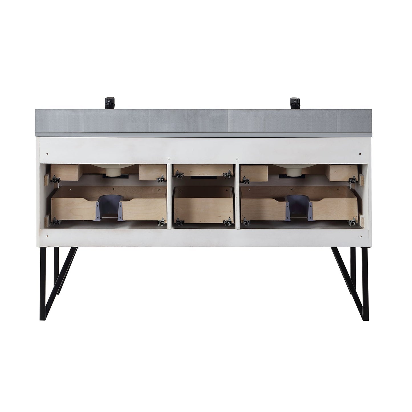 Altair Designs 60" double vanity with top - 548060-WP-CG-NM