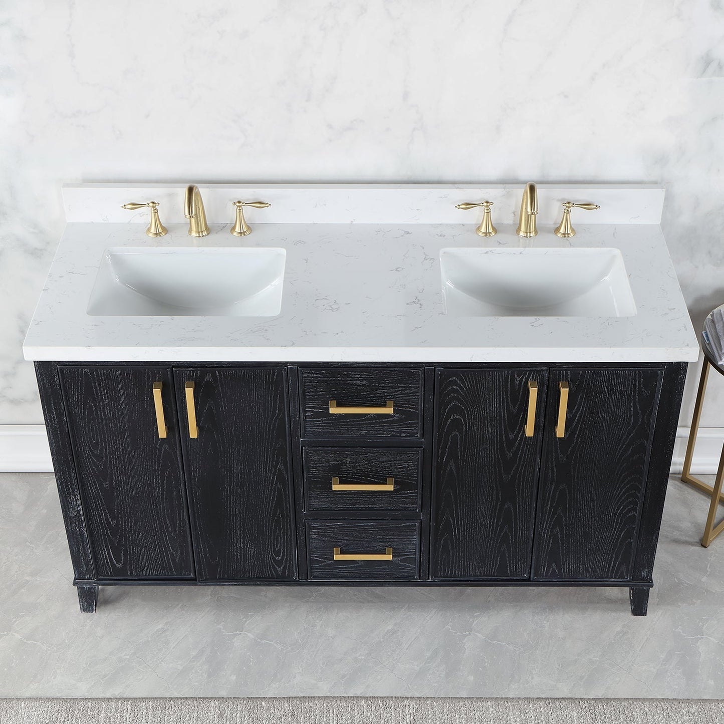 Altair Designs 60" double vanity with top - 549060-BO-AW-NM