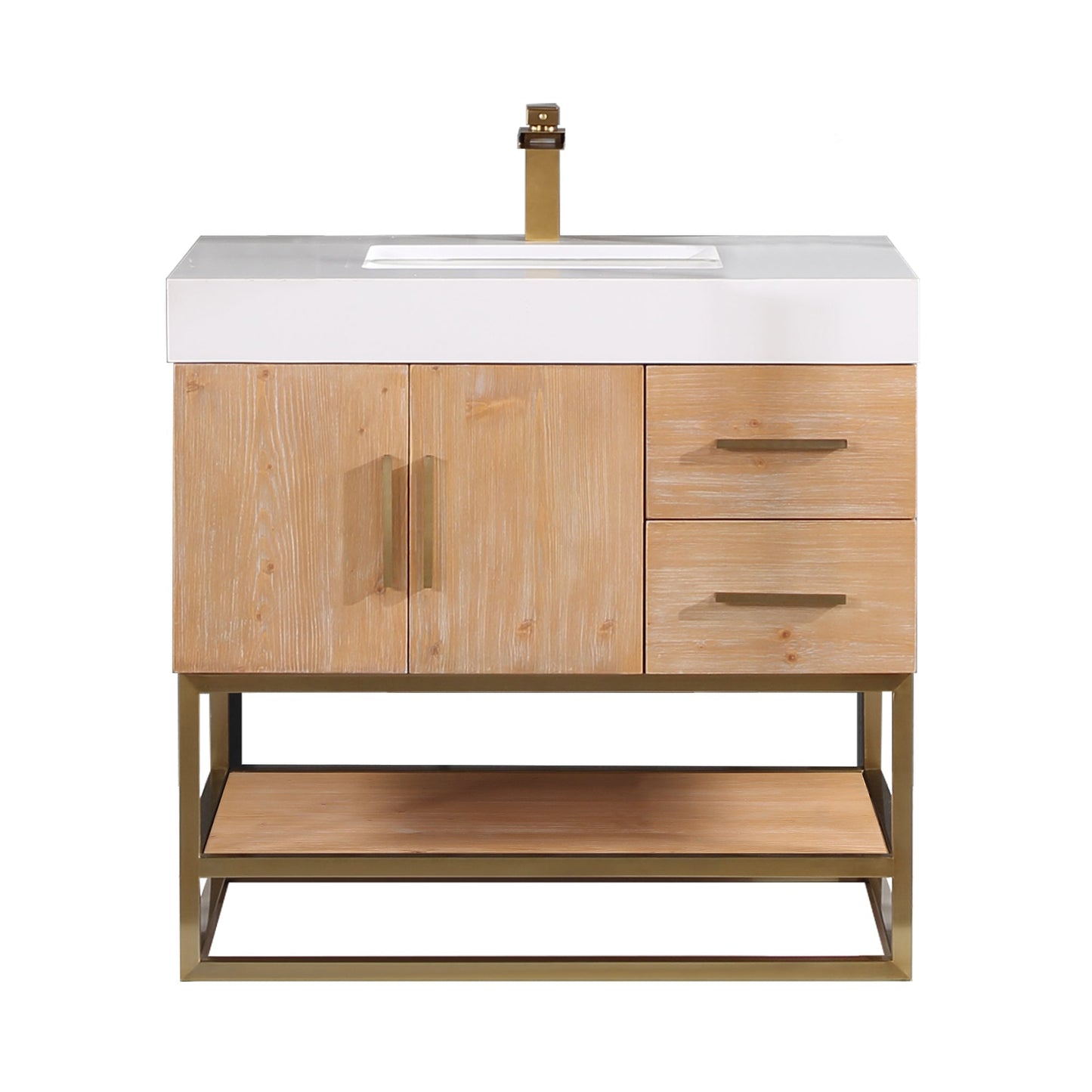 Altair Designs 36"/48"/60" single vanity with top - 552036B-LB-WH-NM