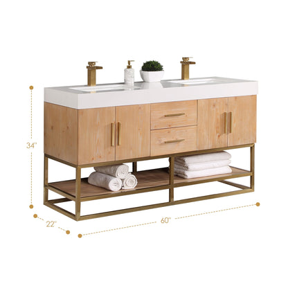 Altair Designs 60"/72"/84" single/double vanity with top - 552060B-LB-WH-NM