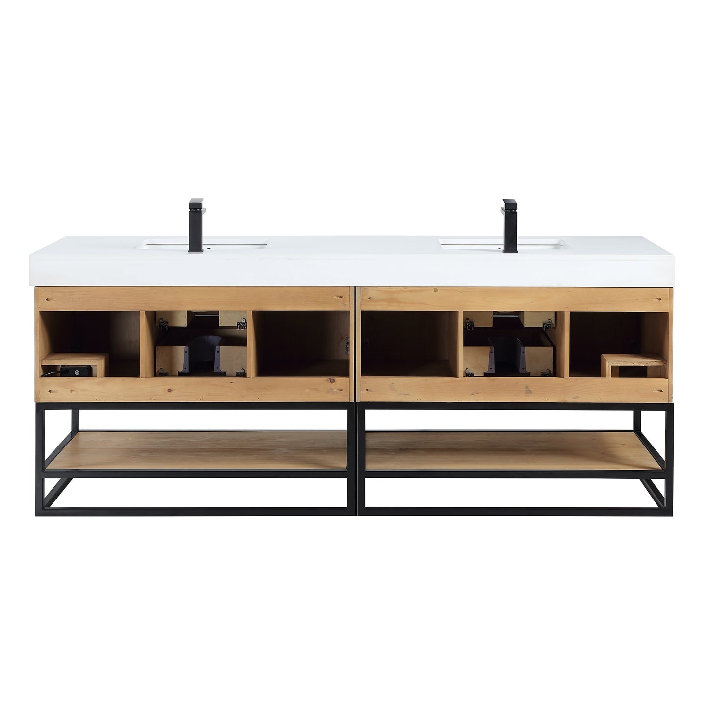 Altair Designs 60"/72"/84" single/double vanity with top - 552060B-LB-WH-NM