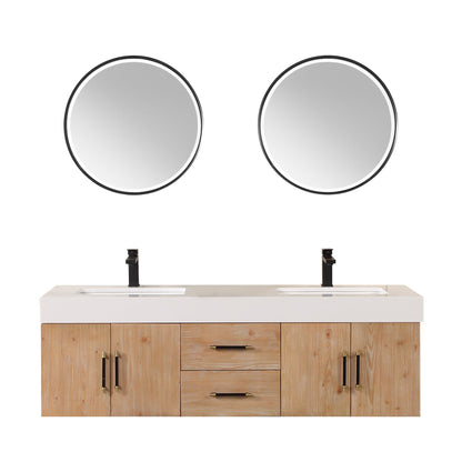 Altair Designs 60" double vanity with top - 553060-LB-WH