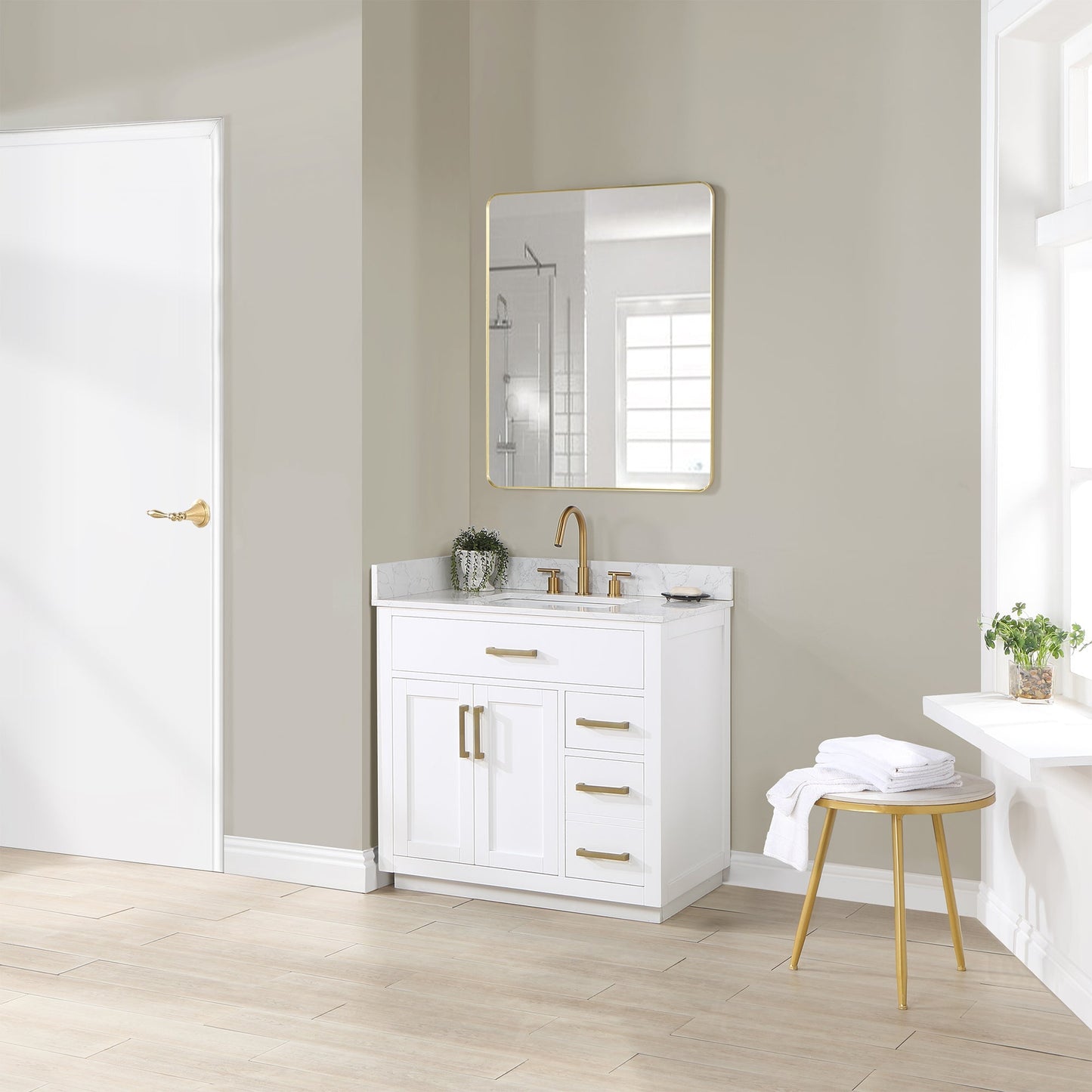 Altair Designs Gavino 36" single vanity with top - 557036-LB-GW-NM Price