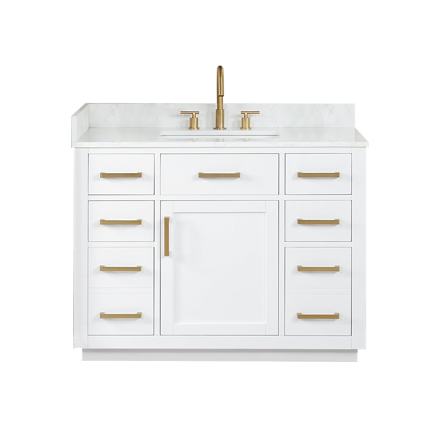 Altair Designs Gavino 42" single vanity with top - 557042-LB-GW-NM