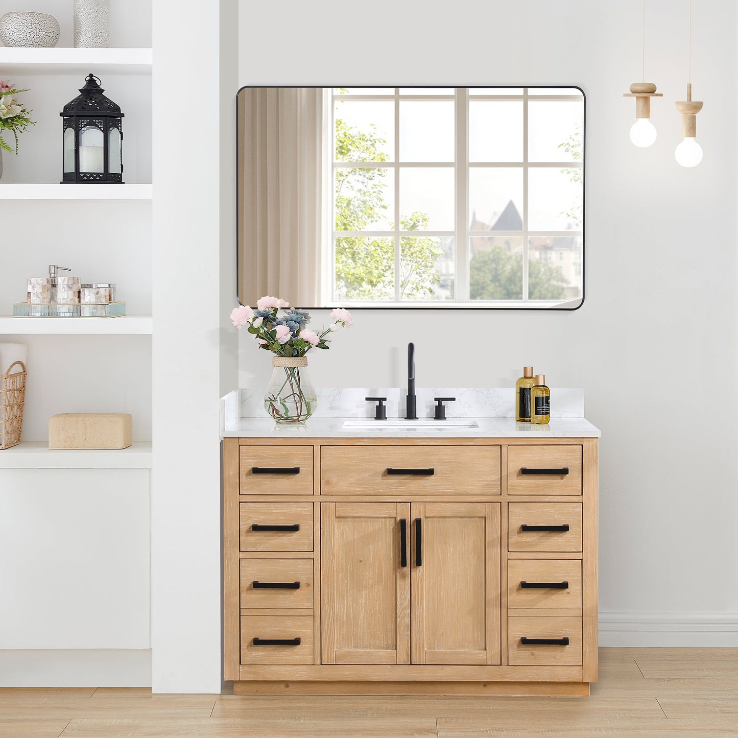 Altair Designs 48" single vanity with top - 557048-RB-GW-NM