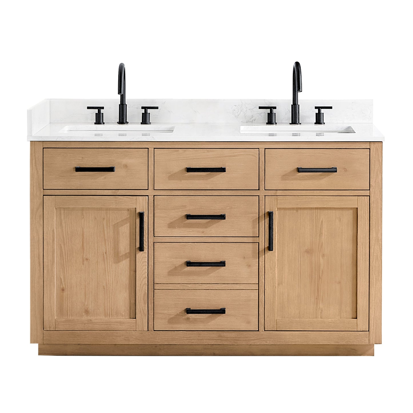 Altair Designs Gavino 54" double vanity with top - 557054-LB-GW-NM