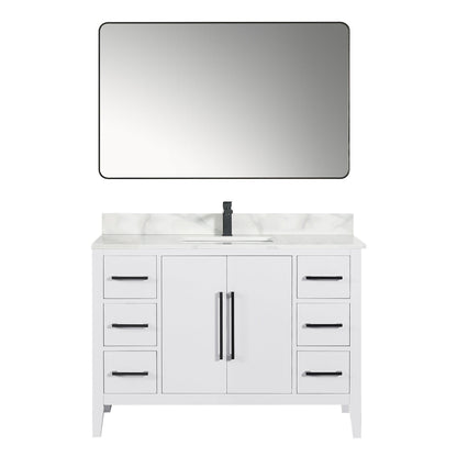 Altair Designs Laurel 48" single vanity with top - 558048-WH-CWQ-NM