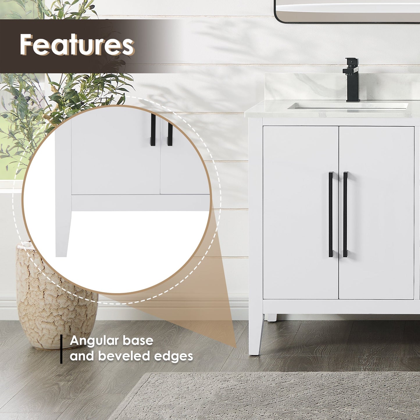 Altair Designs Laurel 60" double vanity with top - 558060-WF-CWQ-NM