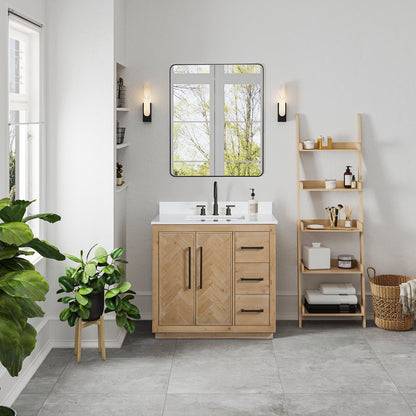 Altair Designs Bellavia 36" single vanity with top - 559036-WF-GW-NM