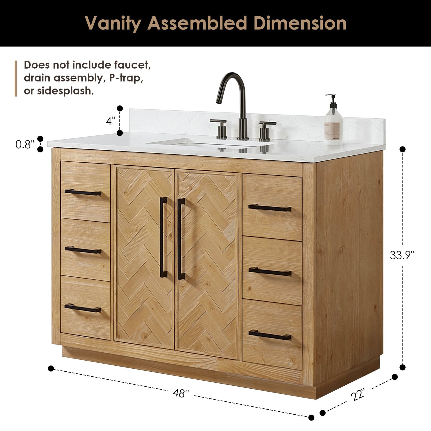 Altair Designs Bellavia 48" single vanity with top - 559048-WF-GW-NM