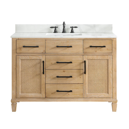Altair Designs Solana 48" single vanity with top - 560048-WF-CWQ-NM