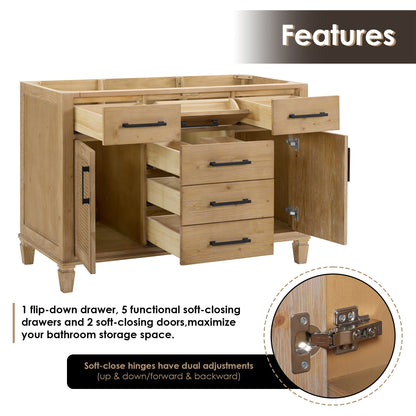 Altair Designs Solana 48" single vanity with top - 560048-WF-CWQ-NM