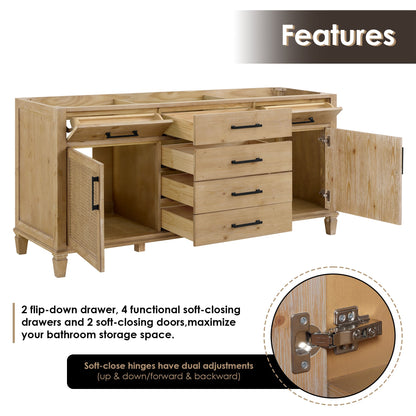 Altair Designs Solana 72" double vanity with top - 560072-WF-CWQ-NM