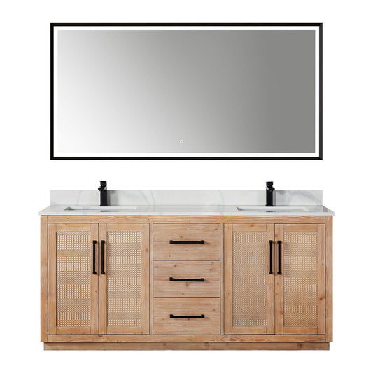 Altair Designs Floral 72" double vanity with top - 561072-LB-CWQ-NM
