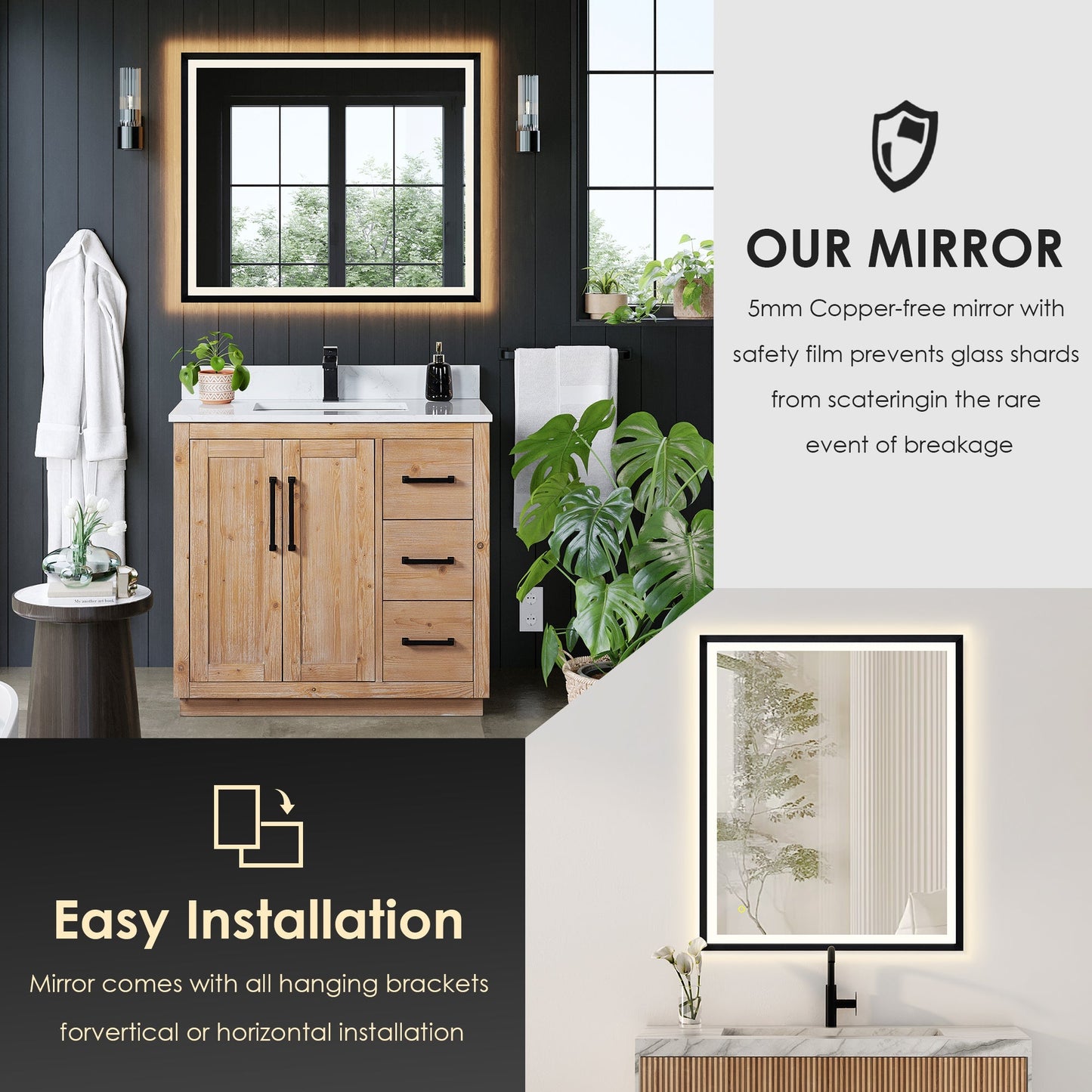 Altair Designs Cicero 36" single vanity with top - 562036-LB-GW-NM