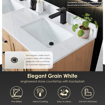 Altair Designs Cicero 60" double vanity with top - 562060-LB-GW-NM