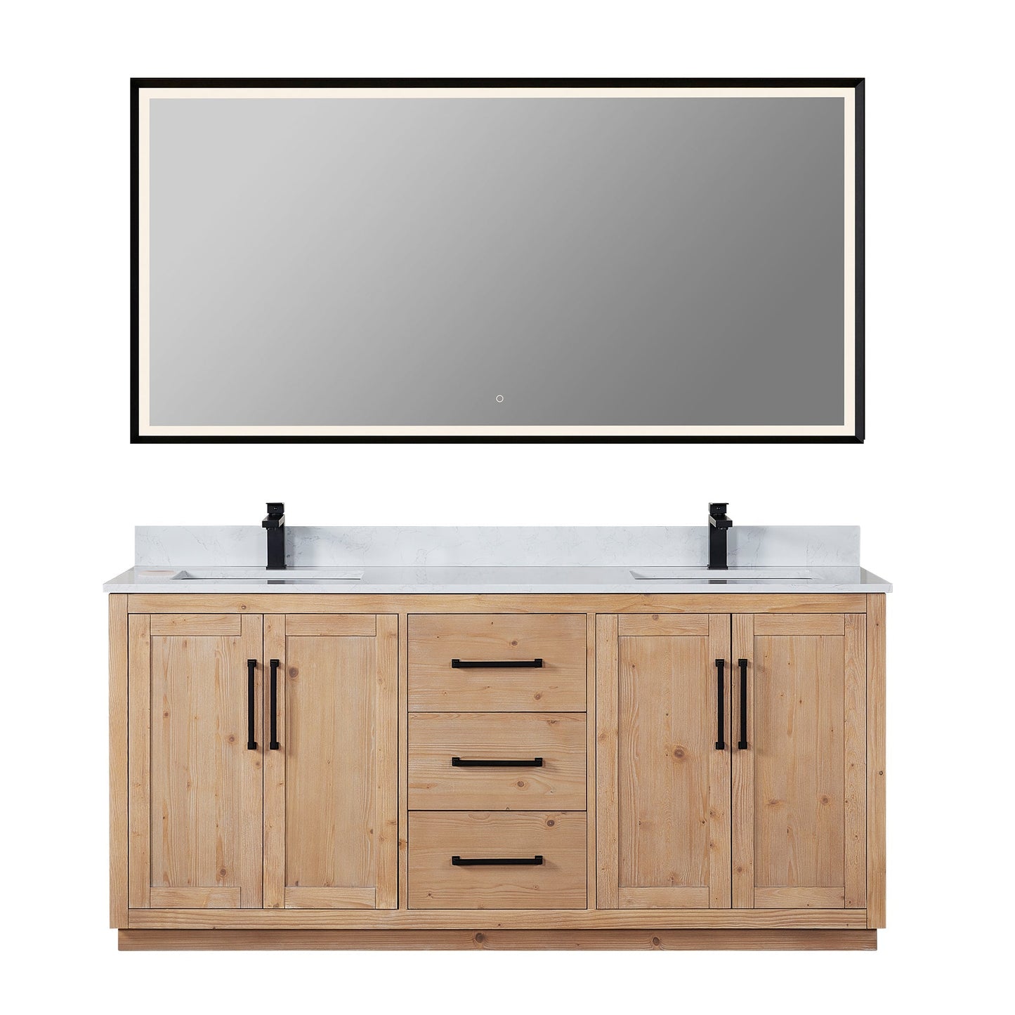 Altair Designs Cicero 72" double vanity with top - 562072-LB-GW-NM