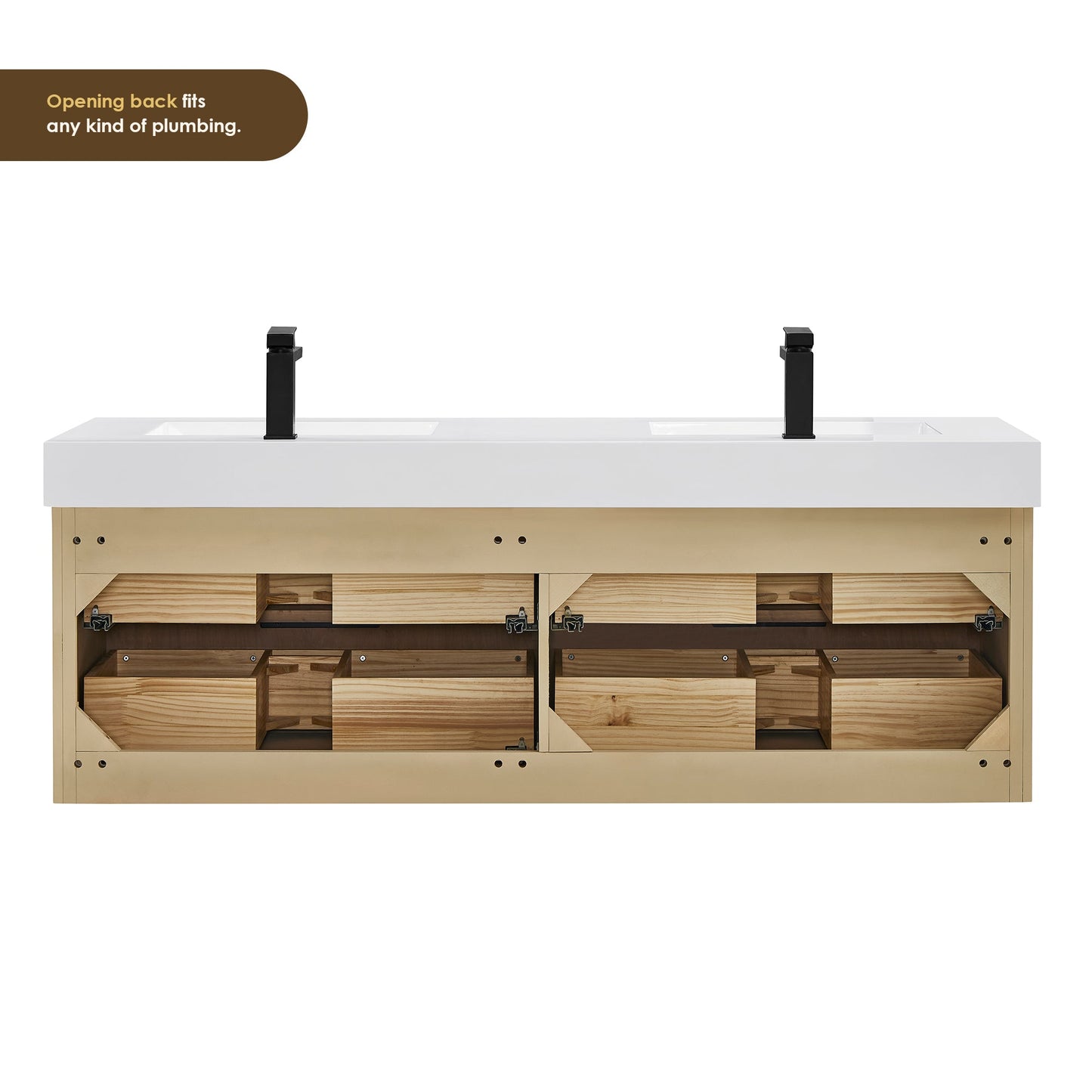 Altair Designs 60" double vanity with top  - 563060-NB-WH-NM
