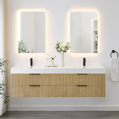 Altair Designs 72" double vanity with top - 563072-NB-WH-NM