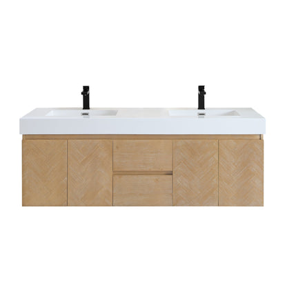 Altair Designs Siena 60" double vanity with top - 564060-LB-WH-NM