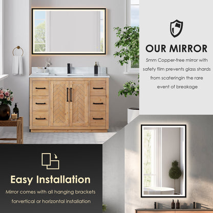 Altair Designs Anais 48" single vanity with top - 565048-LB-GW-NM
