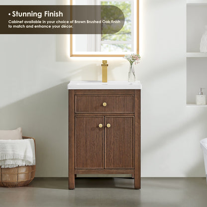 Altair Designs Cerrito 24" single vanity with top - 567024-BK-WH-NM