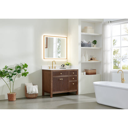 Altair Designs Cerrito 42" single vanity with top - 567042-BK-GW-NM