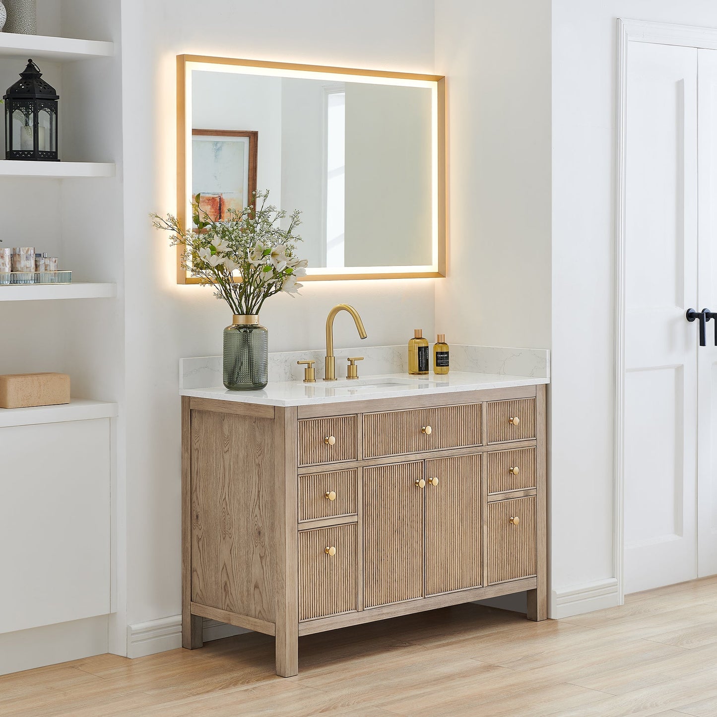 Altair Designs 48" single vanity with top - 567048-BK-GW-NM