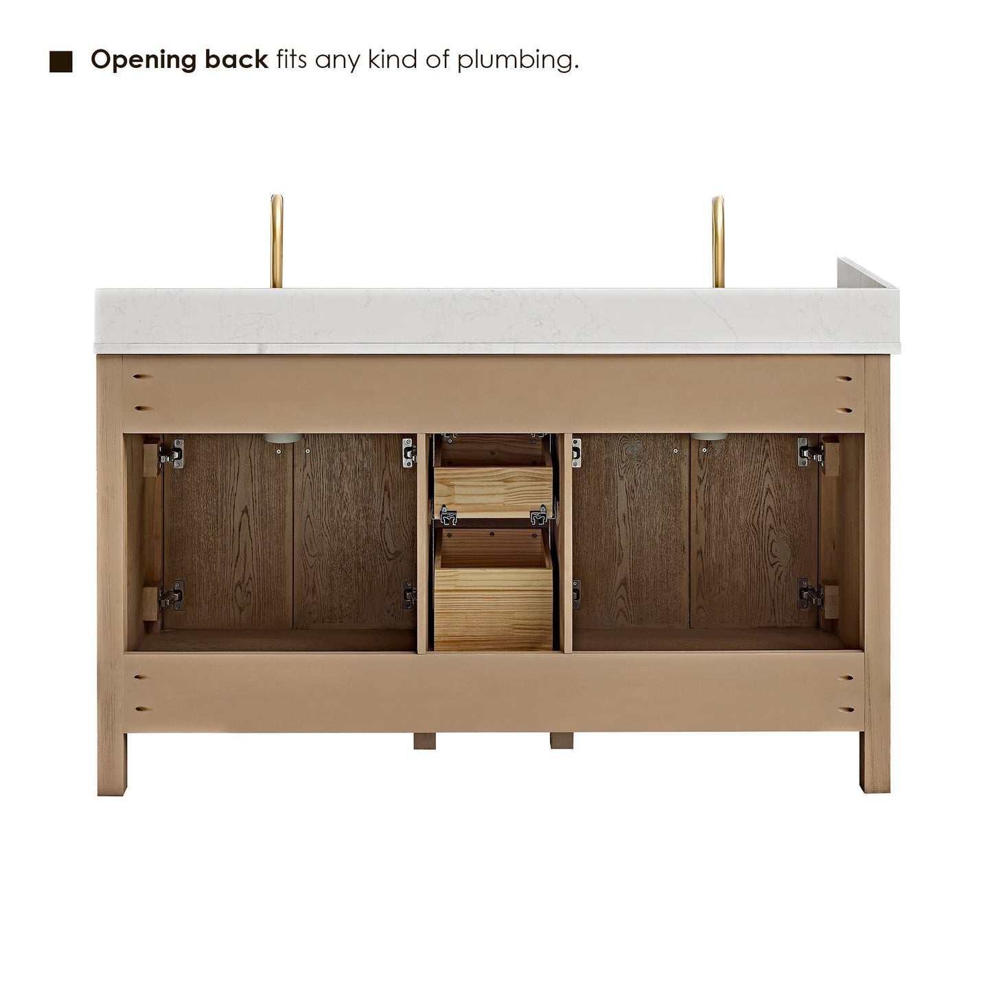 Altair Designs 60" double vanity with top - 567060-NK-GW-NM