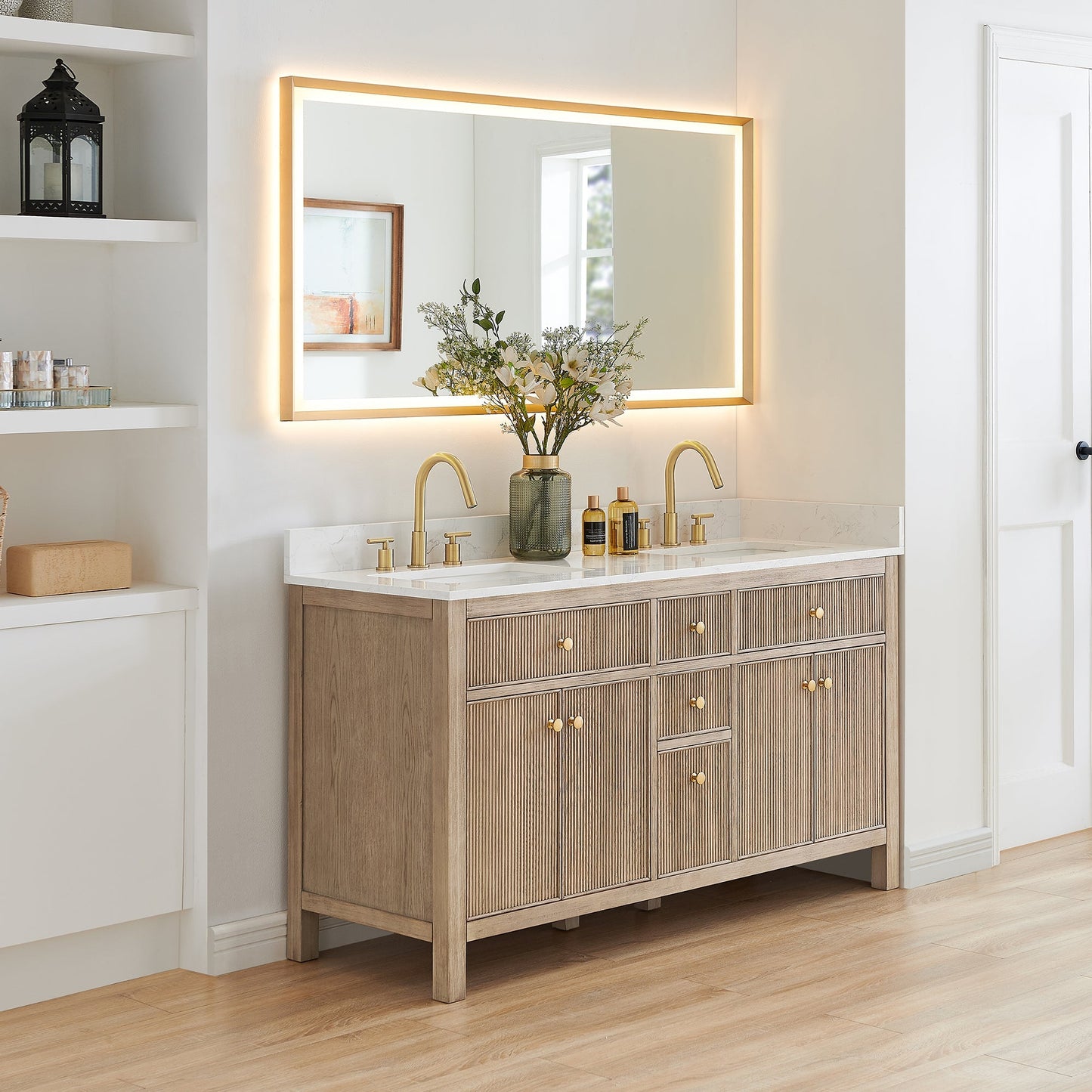 Altair Designs 60" double vanity with top - 567060-NK-GW-NM