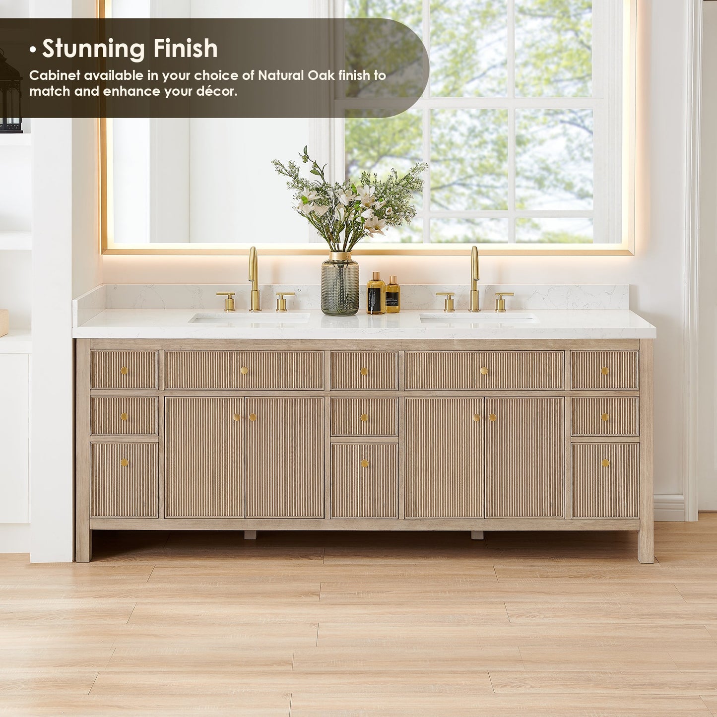 Altair Designs Cerrito 84" double vanity with top - 567084-NK-GW-NM