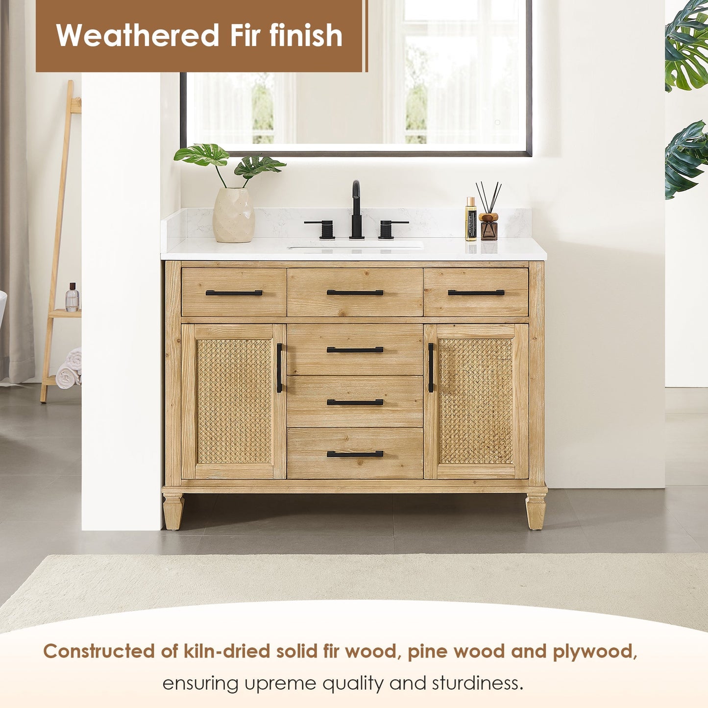 Altair Designs Salome 36"/48"/60"/72"/84" single/double vanity with top - 571036-WF-GW-NM