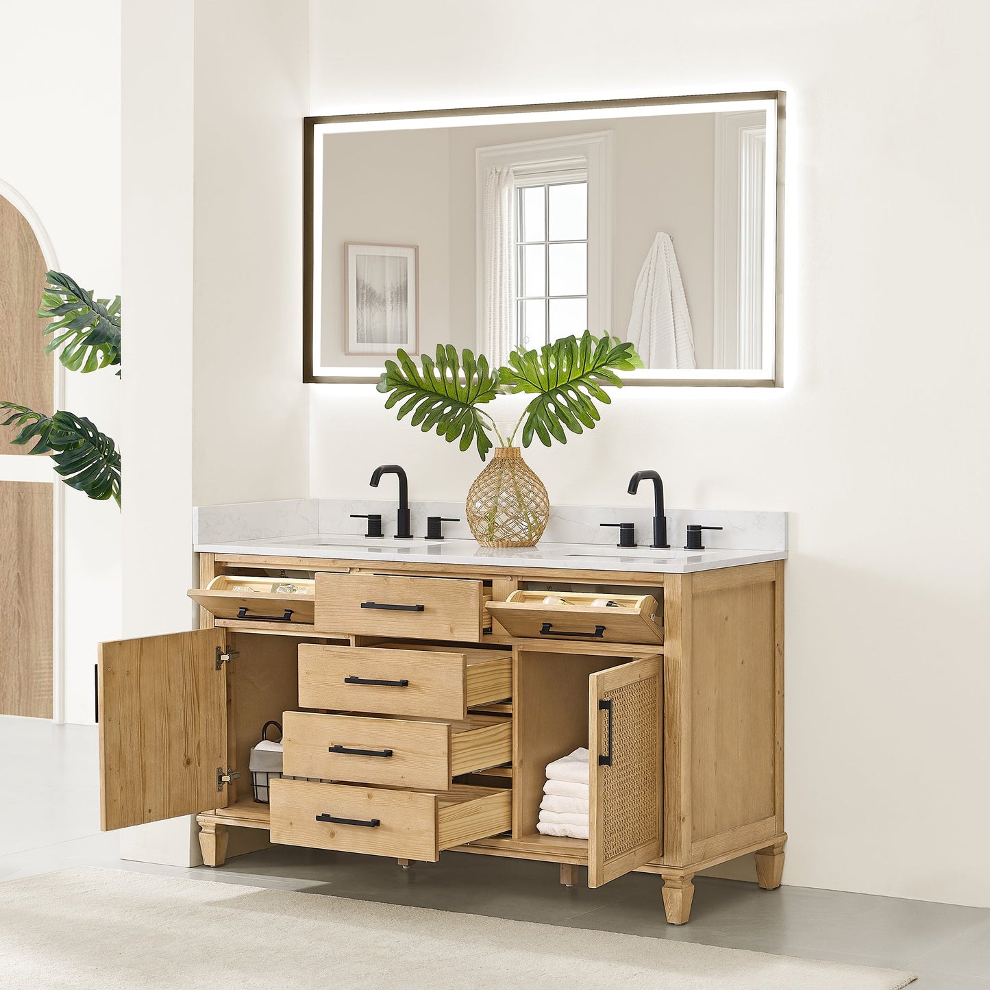 Altair Designs Salome 36"/48"/60"/72"/84" single/double vanity with top - 571036-WF-GW-NM