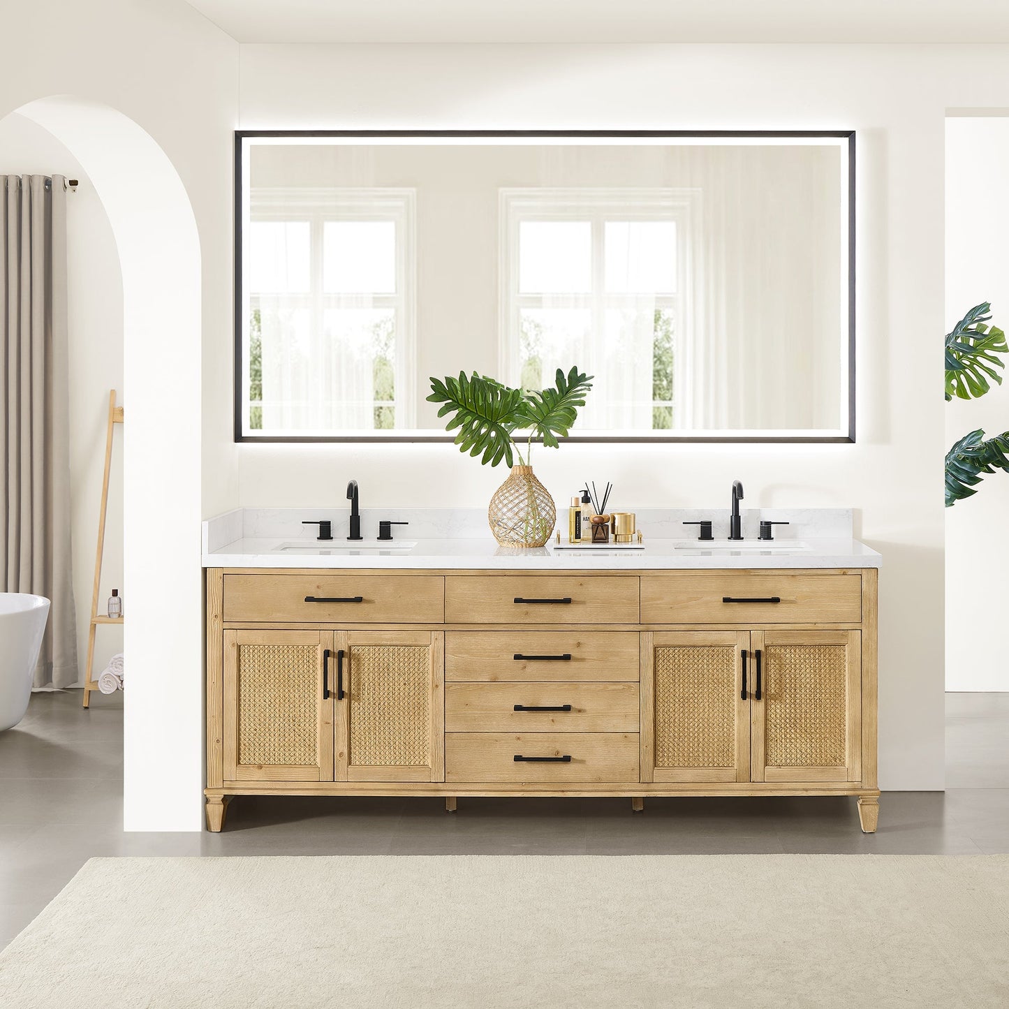 Altair Designs Salome 36"/48"/60"/72"/84" single/double vanity with top - 571036-WF-GW-NM