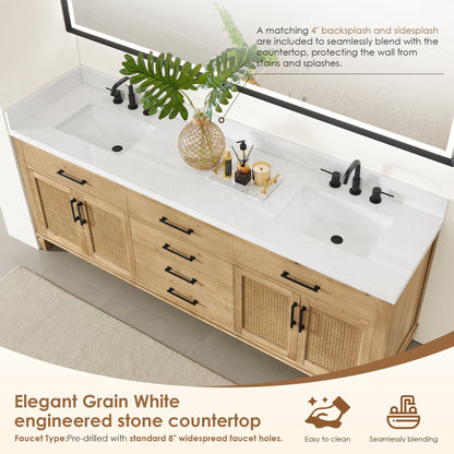 Altair Designs Salome 36"/48"/60"/72"/84" single/double vanity with top - 571036-WF-GW-NM